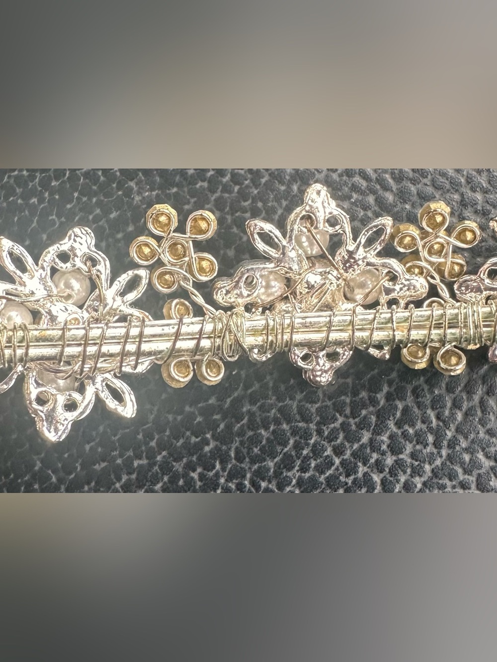 Crystal and Pearl Bridal Headband - Silver - Picture 5 of 5